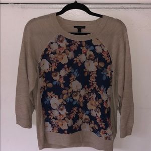 Jcrew sweater with front silk panel. NWT. Size L